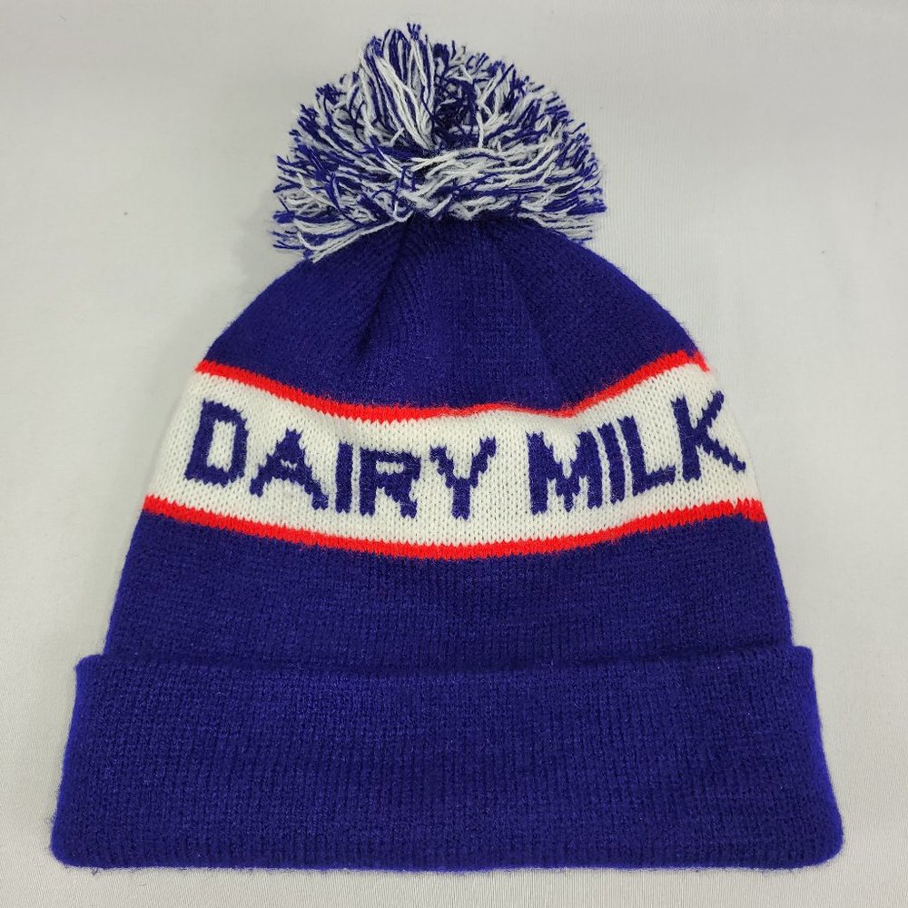 Dairy Milk Chocolate Toque Vintage Winter Hat Pom-Pom Ski Knit